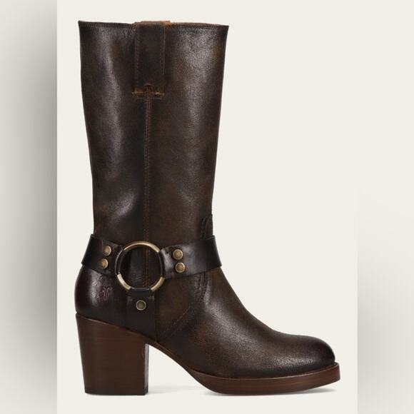 Frye Shoes - Frye Jean Harness Boot Chocolate 9.5
